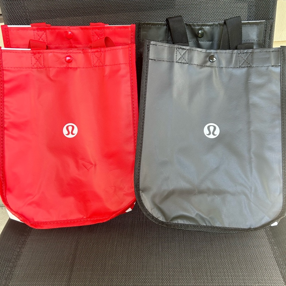 Lululemon Athletica Red and Black Cylindrical Bags